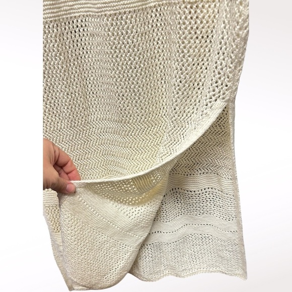 Abercrombie Fitch Dress Women Size XL Tall Cream Knit Crochet Beach Fisherman - Picture 5 of 13